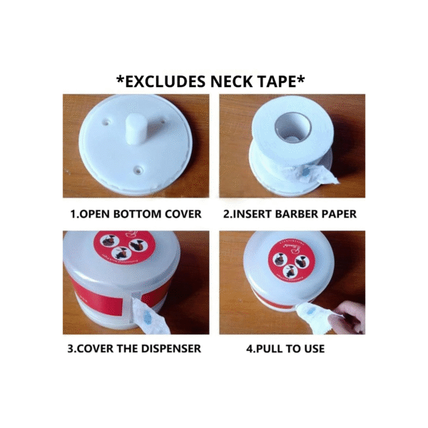 Dispenser for Barber & Salon Neck Tape Ruffle Paper Rolls with Suction Cups - Image 6