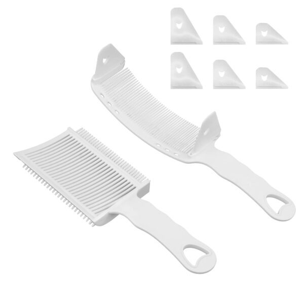 Dual-Layer Positioning Fade Curved Barber Hair Cutting Comb DIY Kit Professional Adjustable Barber Fade Hair Cutting Curved Design Positioning Comb Hair Clipper Comb - Image 2