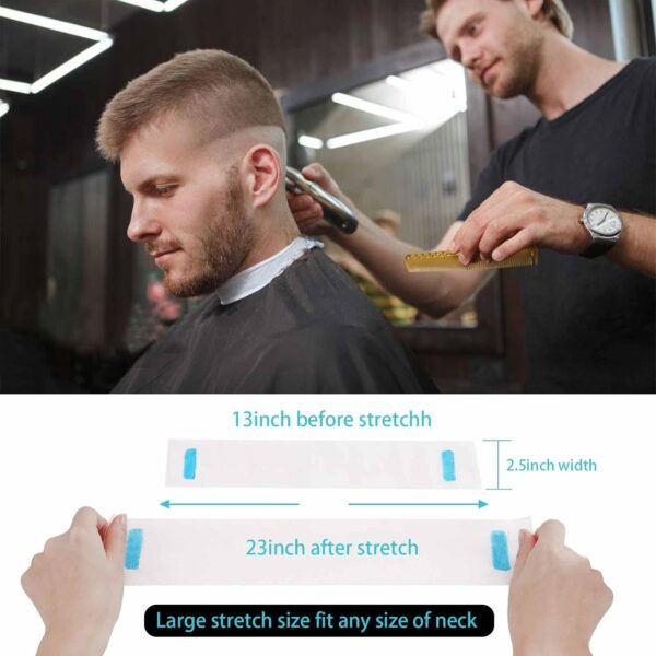 Disposable Barber & Salon Stretchy Paper Neck Tape Roll Strips for Haircut Styling - White - Image 8