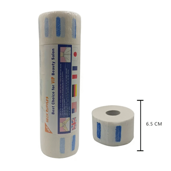 Disposable Barber & Salon Stretchy Paper Neck Tape Roll Strips for Haircut Styling - White