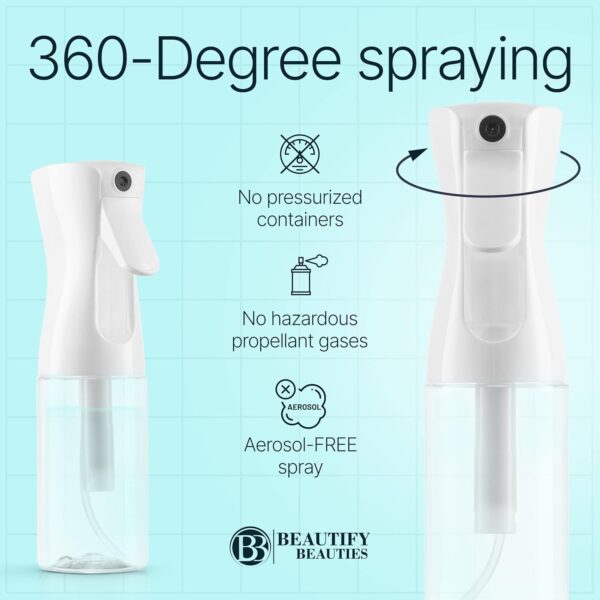 Multipurpose Continuos Fine Mist Spray Bottle Clear & White 200ml - Image 7