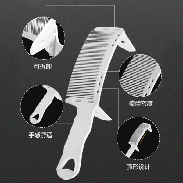 Dual-Layer Positioning Fade Curved Barber Hair Cutting Comb DIY Kit Professional Adjustable Barber Fade Hair Cutting Curved Design Positioning Comb Hair Clipper Comb - Image 6
