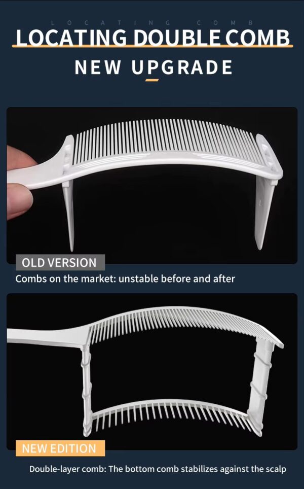 Dual-Layer Positioning Fade Curved Barber Hair Cutting Comb DIY Kit Professional Adjustable Barber Fade Hair Cutting Curved Design Positioning Comb Hair Clipper Comb - Image 18