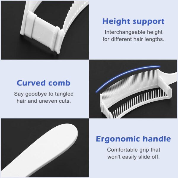 Dual-Layer Positioning Fade Curved Barber Hair Cutting Comb DIY Kit Professional Adjustable Barber Fade Hair Cutting Curved Design Positioning Comb Hair Clipper Comb - Image 11