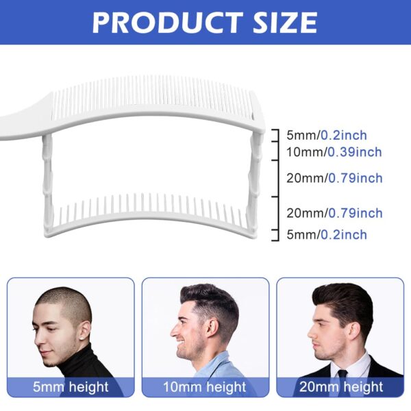 Dual-Layer Positioning Fade Curved Barber Hair Cutting Comb DIY Kit Professional Adjustable Barber Fade Hair Cutting Curved Design Positioning Comb Hair Clipper Comb - Image 12