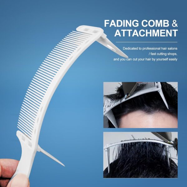 Dual-Layer Positioning Fade Curved Barber Hair Cutting Comb DIY Kit Professional Adjustable Barber Fade Hair Cutting Curved Design Positioning Comb Hair Clipper Comb - Image 14