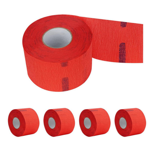 Disposable Barber & Salon Stretchy Neck Band Strips Haircut Styling - Red - Image 2
