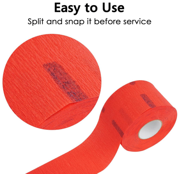 Disposable Barber & Salon Stretchy Neck Band Strips Haircut Styling - Red - Image 5
