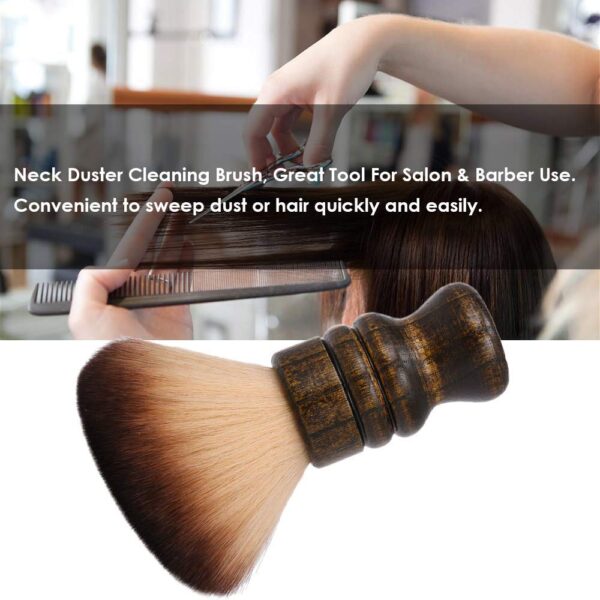 Professional Hairstylist Neck & Face Cleaning Duster Brush - Wooden - Image 9