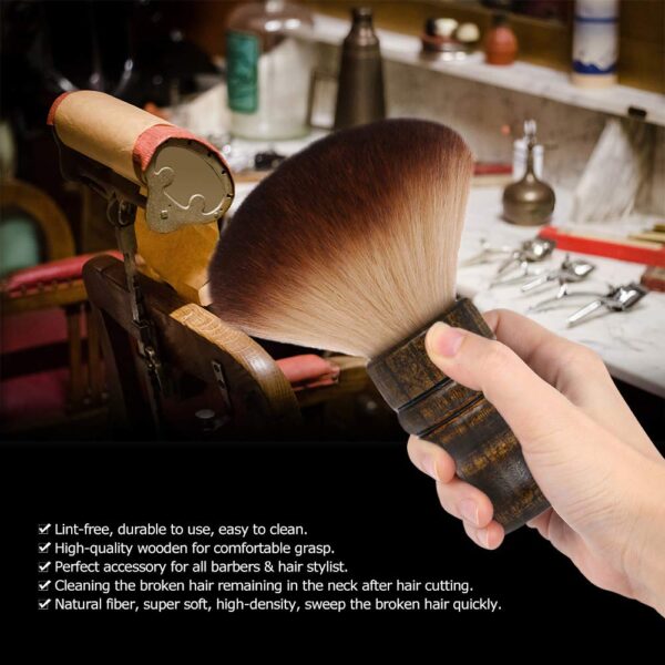 Professional Hairstylist Neck & Face Cleaning Duster Brush - Wooden - Image 8