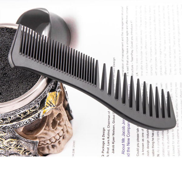 Professional Salon & Barber Wide Tooth Hair Cutting Comb Set Black 2 Pcs - Image 4