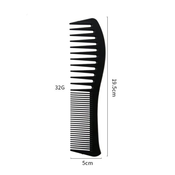 Professional Salon & Barber Wide Tooth Hair Cutting Comb Set Black 2 Pcs - Image 12