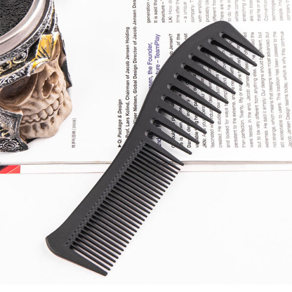 Professional Salon & Barber Wide Tooth Hair Cutting Comb Set Black 2 Pcs - Image 5