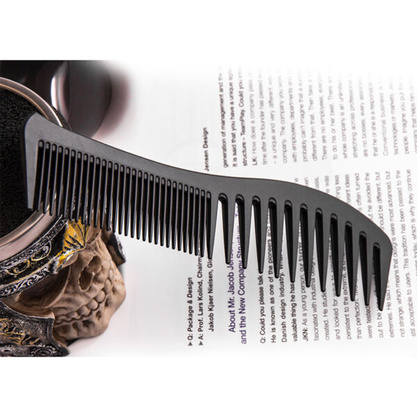 Professional Salon & Barber Wide Tooth Hair Cutting Comb Set Black 2 Pcs - Image 6