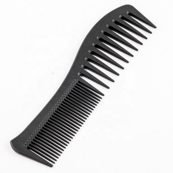 Professional Salon & Barber Wide Tooth Hair Cutting Comb Set Black 2 Pcs - Image 7