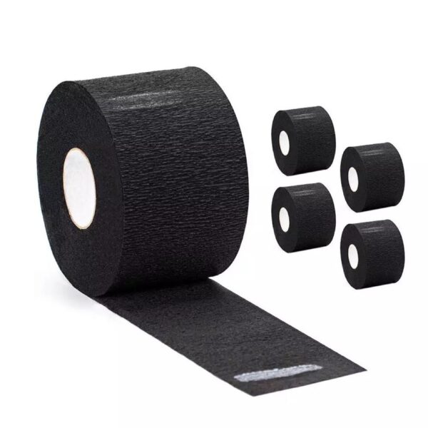 Disposable Barber & Salon Stretchy Paper Neck Roll Strips Haircut Styling - Black - Image 3