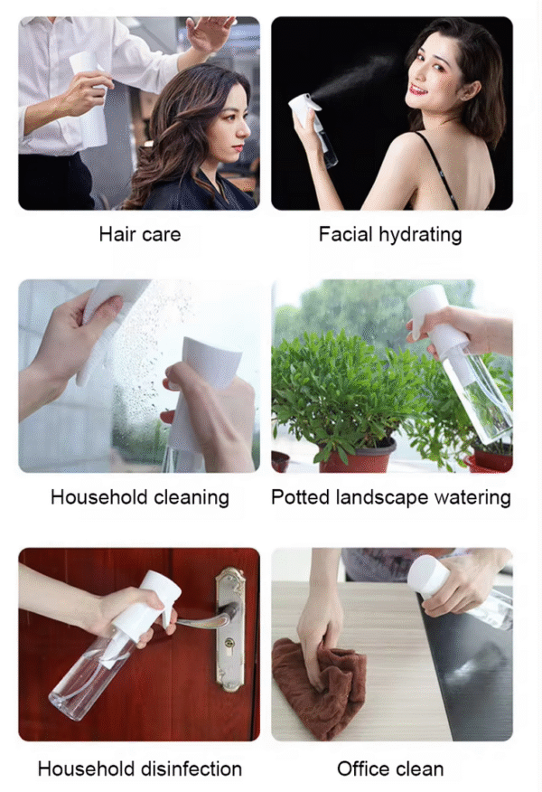 Multipurpose Continuous Mist Spray Bottle 300ml White. - Image 7