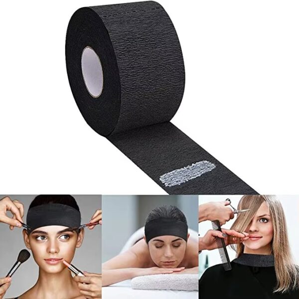 Disposable Barber & Salon Stretchy Paper Neck Roll Strips Haircut Styling - Black - Image 11