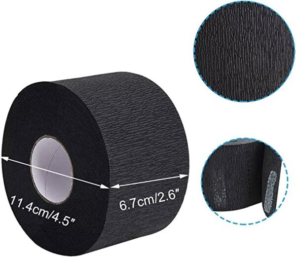 Disposable Barber & Salon Stretchy Paper Neck Roll Strips Haircut Styling - Black - Image 13